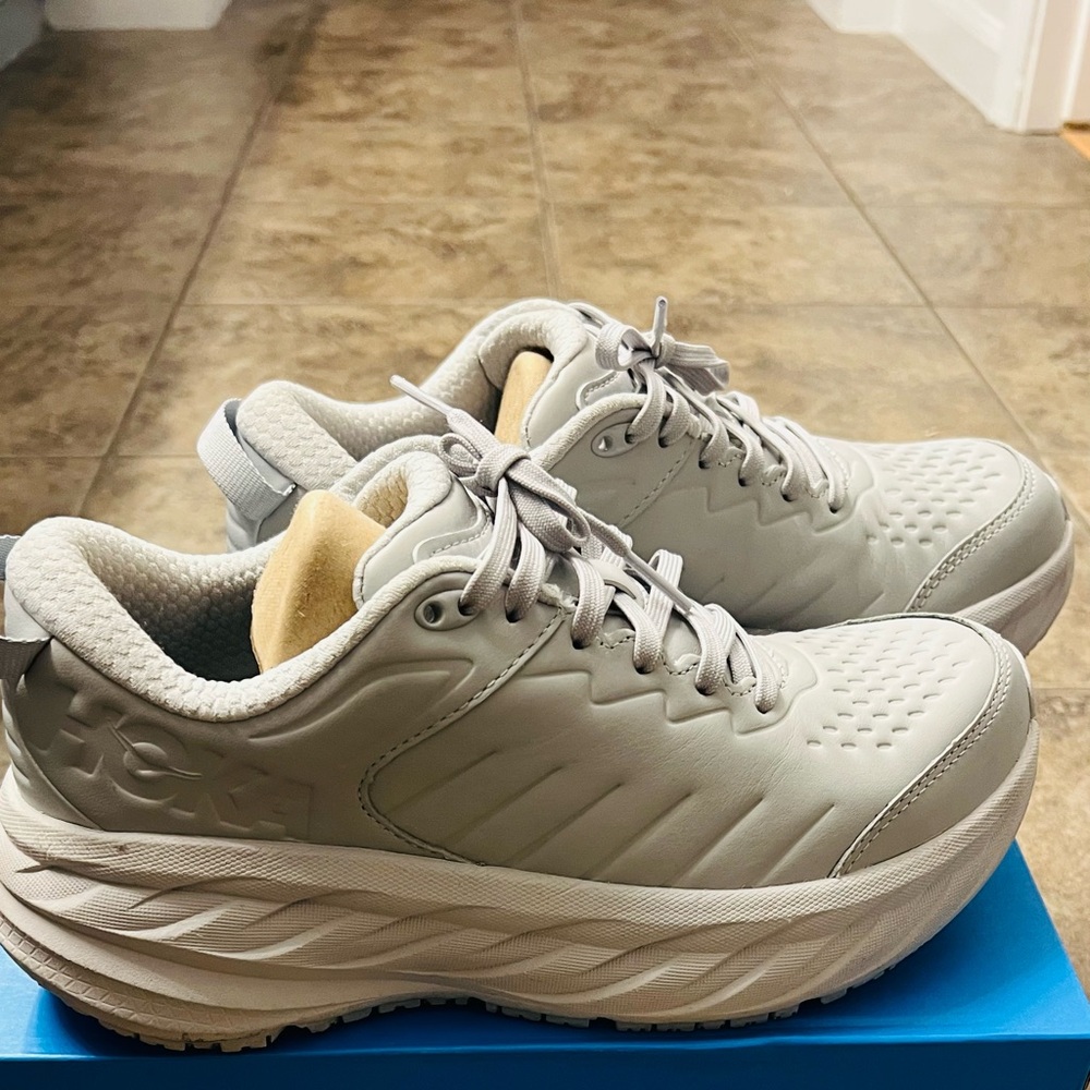 Hoka Light Gray Running Shoes
